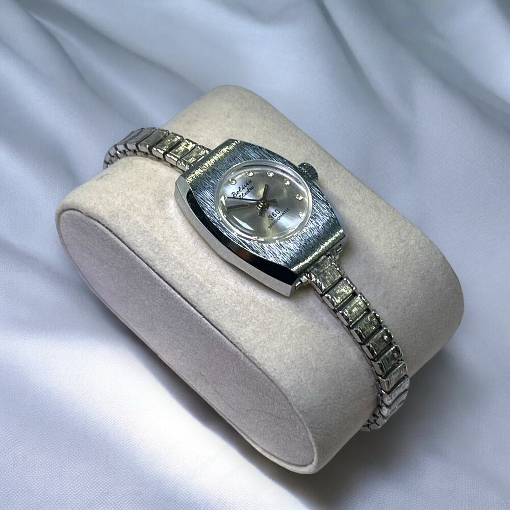 Bolivia Electra Silver Toned Adjustable 360 Windomatic Ladies Wristwatch